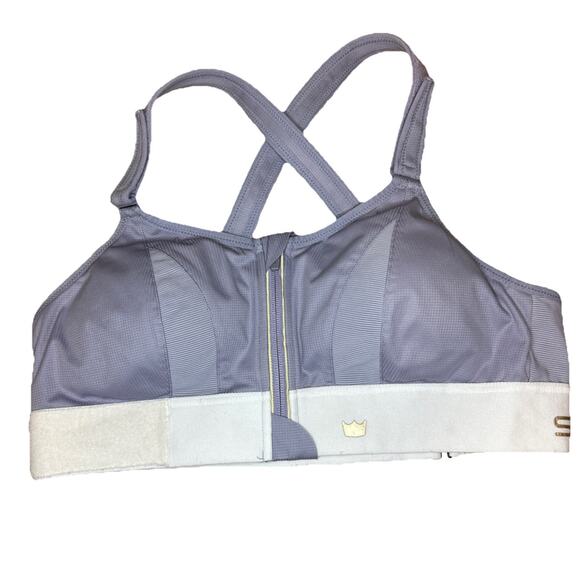 Shefit Womens L Sports Bra Luxe Purple Front Zip Closure Adjustable High Impact - Picture 1 of 7